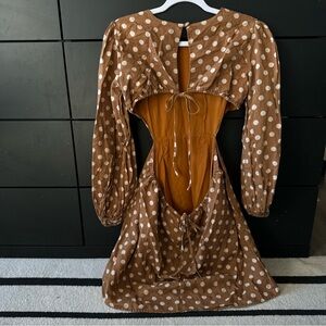 Polka Dot Brown Dress